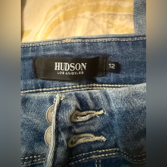 Hudson Women's Midrise Jeans Straight Leg Stretch Icy Blue Denim NWT Size 12/32 - Picture 3 of 12